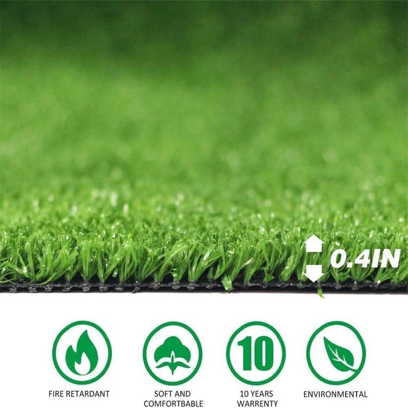 Backontro Store Realistic Artificial Grass Turf 2x8ft, Fake Grass Rug for Outdoor/Indoor Lawn, Pet-Friendly Synthetic Turf Grass with Drainage Backing, 0.4inch Pile Height, Backyard Patio Garden Balcony Rug - Image 4